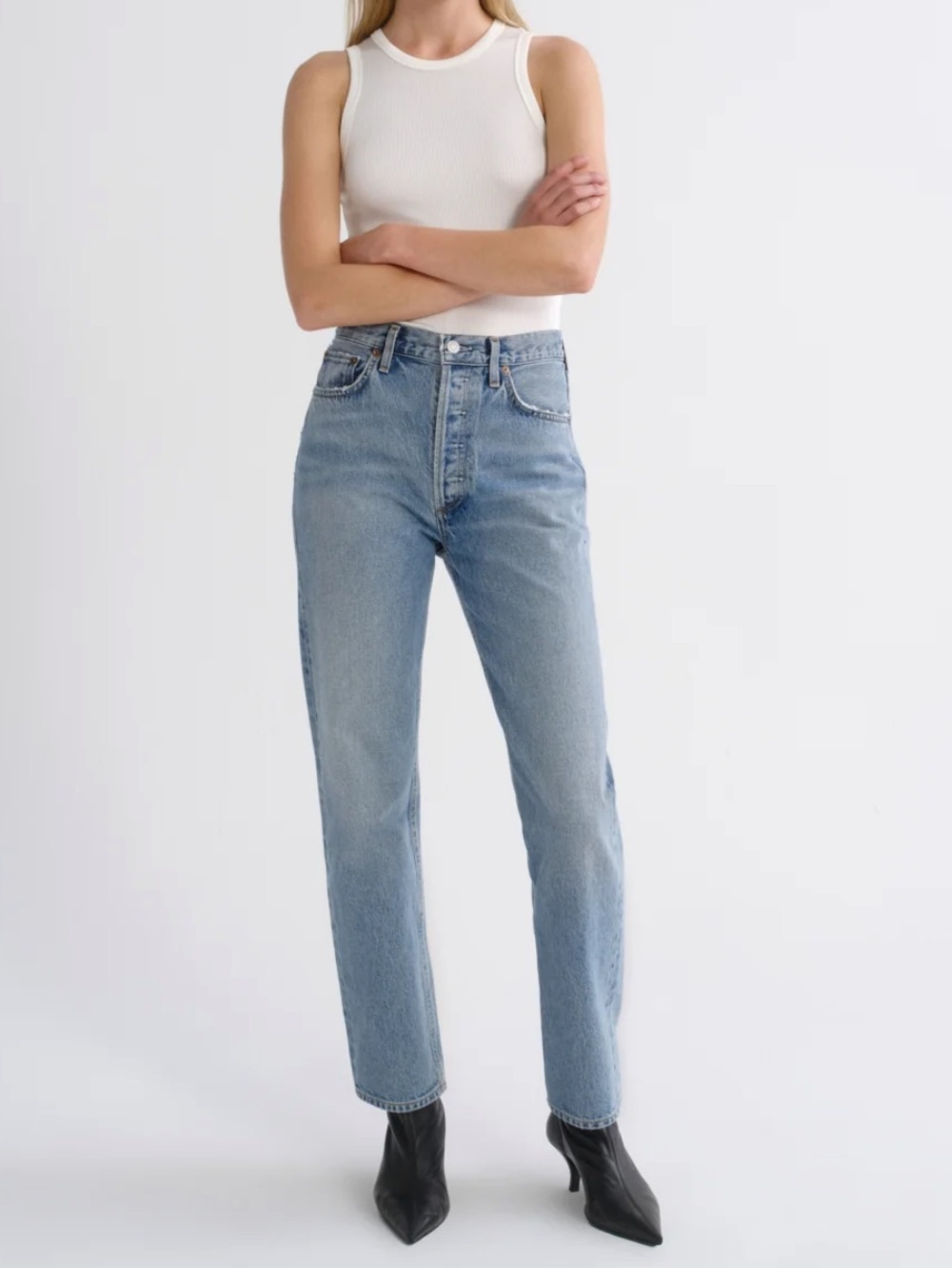 AGOLDE 90'S PINCH WAIST HIGH RISE STRAIGHT LEG DENIM JEANS SIZE 29
